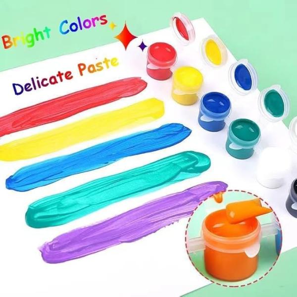 DIY 12 Colors 5ml Strips Acrylic Small Paint Pots Washable For Kids Adults