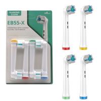 Anti-tache 4Pcs/Pack Brosse à dents électrique tête oscillante