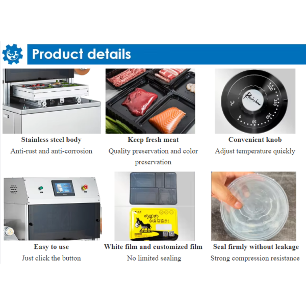 Fully Automatic Vertical Modified Atmosphere Sealer DQ480L-E with Food Grade 304 Stainless Steel and 6061 Anodized Aluminum Mold for Automatic Packaging