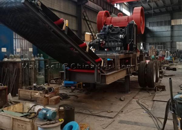 Triturador de maxila diesel de 100TPH 75HP com descarregamento do transporte de correia