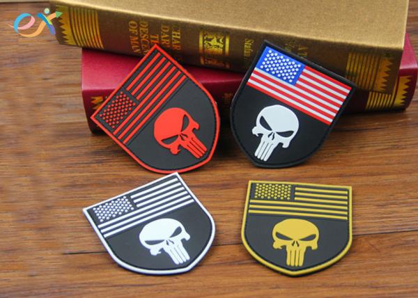 PVC 3d Rubber Patch Punisher Fluorescent Sticker Armband Waterproof Personality Epaulets