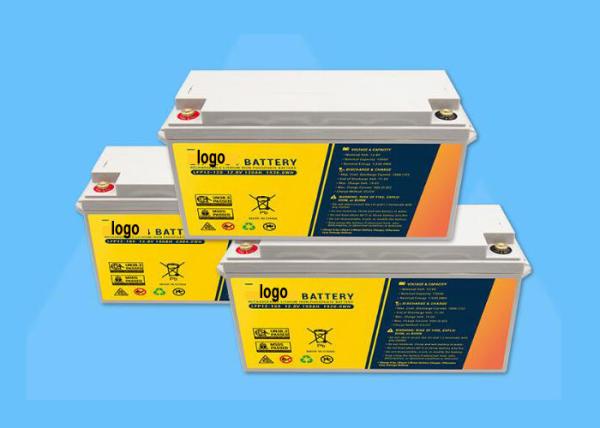 OEM 12V 250AH Gel Solar Battery Custom Logo Grey / White / Blue Color