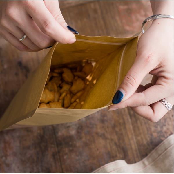 Recyclable мешки барьера Kraft 80-180 Mic стоят вверх мешок с молнией