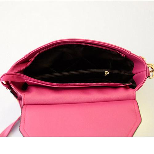 High quality fashion women's pu leather messenger bags pink bolsas de mensajero