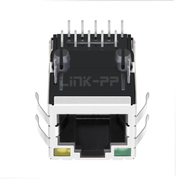 LPJ16668AENL Jack RJ45 de porta única com 10/100 Base-T Magnéticos integrados para PoE + Aplicação Tab UP Verde / Amarelo LED