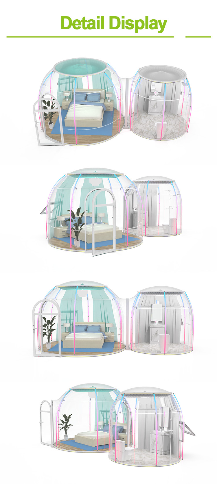Купол пузыря УЛЬТРАФИОЛЕТОВОГО сопротивления шатра 100% пузыря ISO Glamping на открытом воздухе