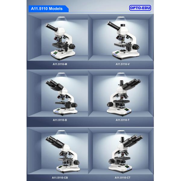 OPTO-EDU A11.5110 Student Microscope with Dual LED Light Source Digital Screen and Full Metal Body for Educational Use