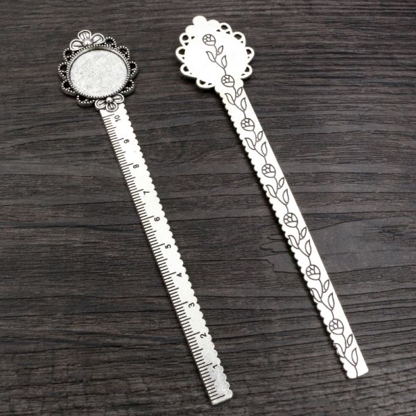 Sublimation Ruler Bookmark Base Tray Cabochon Base Blanks Settings And Glass Cabochon Cameo DIY Jewelry Making Accessories