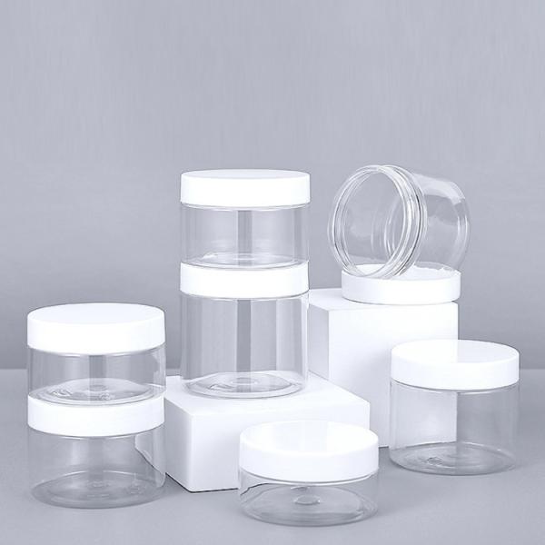 frascos de plástico transparente com tampa 4 oz tampa preta transparente 50g 100g 150g 200g pet 8 oz frascos plásticos cosméticos para creme