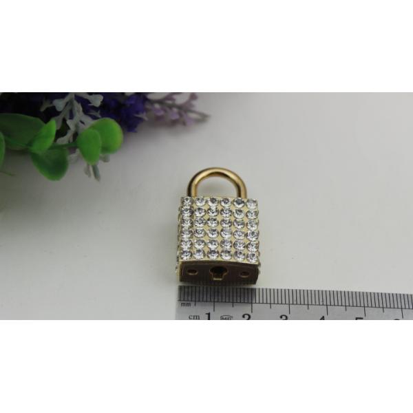 China manufacturer zinc alloy light gold diamond decorative square padlocks