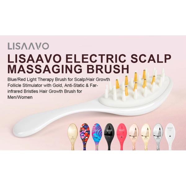 1.8W EMS Electric Hair Brush 450nm Blue Light Therapy Hair Brush