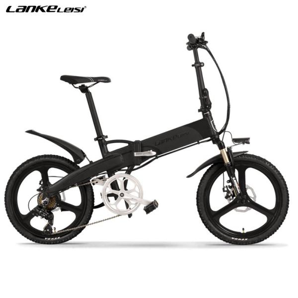 LANKELEISI Foldable Electric Bike , 20 Inch Electric Commuter Bike L G Battery