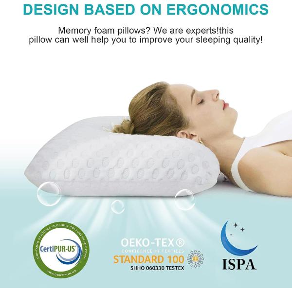 Customized Color Gel Memory Foam Pillow for Neck Orthopedic Support in Home Decor