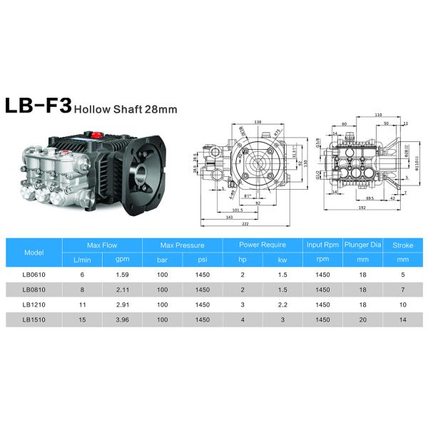 FLOWMONSTER LB-F3 high pressure stainless steel plunger pump Sea Water Reverse Osmosis Desalination Pressure Washer Pump