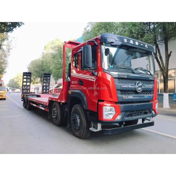 Fábrica DongFeng 8X4 30 toneladas Camión de remolque de cama plana Excavadora Transporte Camión de remolque