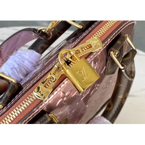 Sliver Shell Vernis Leather Womens Luxury Handbag Zipper Open