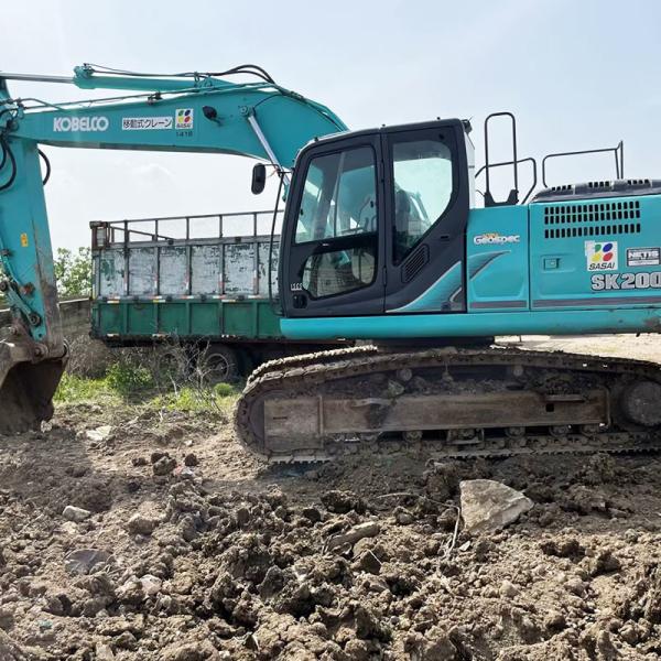 Japanese Original Used Kobelco SK200 Excavator 0.8m3 Bucket Capacity 110kw Rated Power