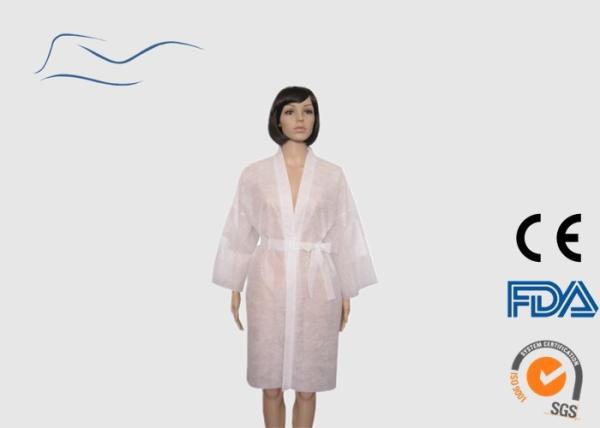 30G Disposable Pink Spa Robes , Breathable Long Kimono Robe 120 * 140CM