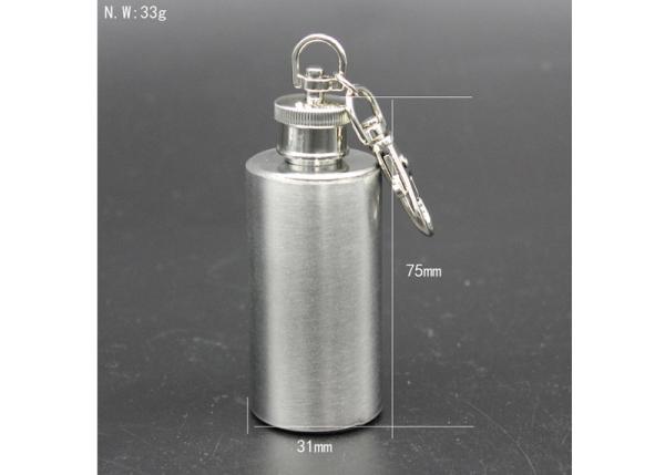 Portable Cylindrical Hip Flask , Small Wine Jug 2 Ounce Bottle With Key Fob