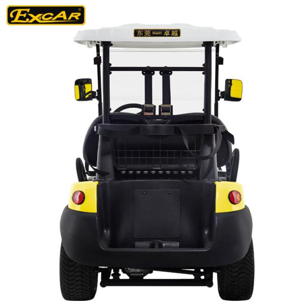 Экскар 2 усаживает желтый электрический автомобиль гольфа с тарельчатым тормозом/троянской батареей