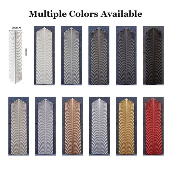 3D Faux Feather Texture PU Stone Polyurethane Waterproof Realistic Surface For Hotel