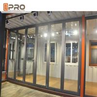 Heat Insulation Aluminium Glass Folding Doors Double Glazed Folding Doors room dividers accordion folding doors