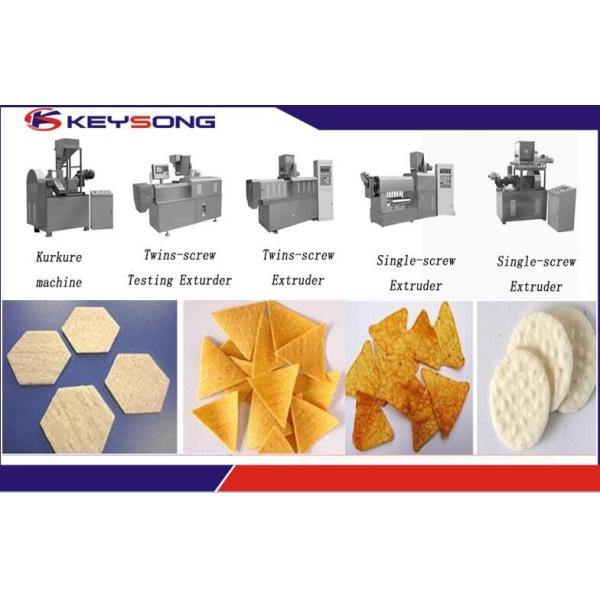 Puff Snacks Doritos Making Machine / Corn Flakes Processing Line Steady Performance