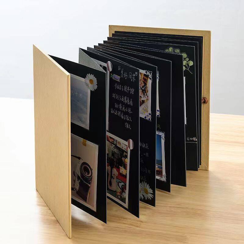 Accordion Fold Scrapbook Photo Album With Hardcover And Elastic Cord Closure