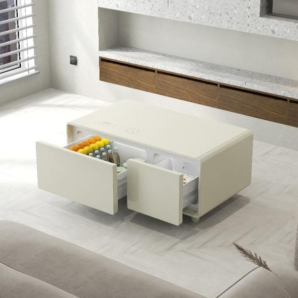 Living Furniture Modern Coffee Table with Cooling Drawer and 27L Freezer Capacity