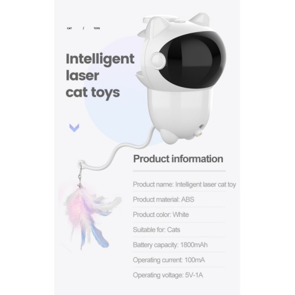 Automatic Plastic Smart Pet Toy LED Laser Interactive Teasing Toy For Dogs Cats