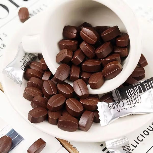 Bulk Mixed Coffee Flavor Pressed Tablet Candy Office Snacks Coffee Bean Candies