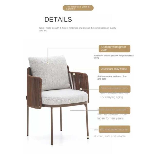 Jardin extérieur nordique Sofa Set Waterproof Sunscreen Patio Sofa Chair