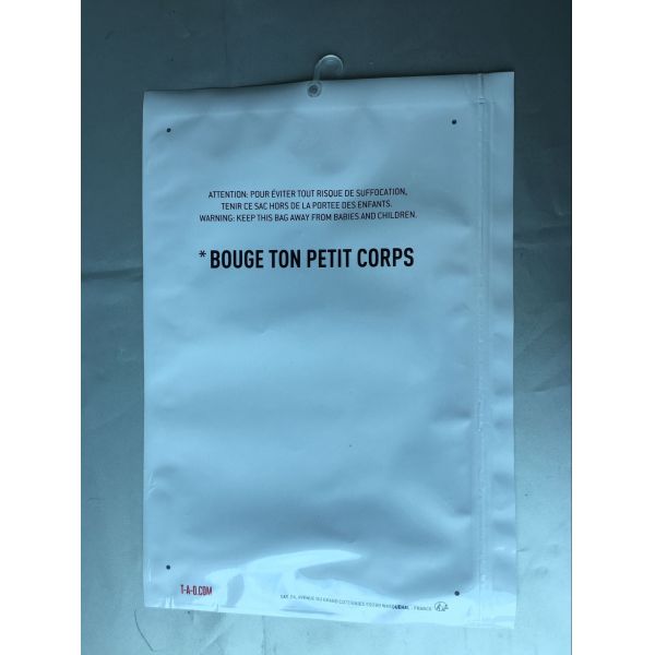 Plastic Self Standing Custom Ziplock Bags Resealable Self Adhesive With Hook