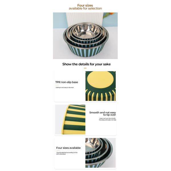 Wholesale Stainless Steel Pet Bowls anti-slip cat feeding bowls Dog Bowls