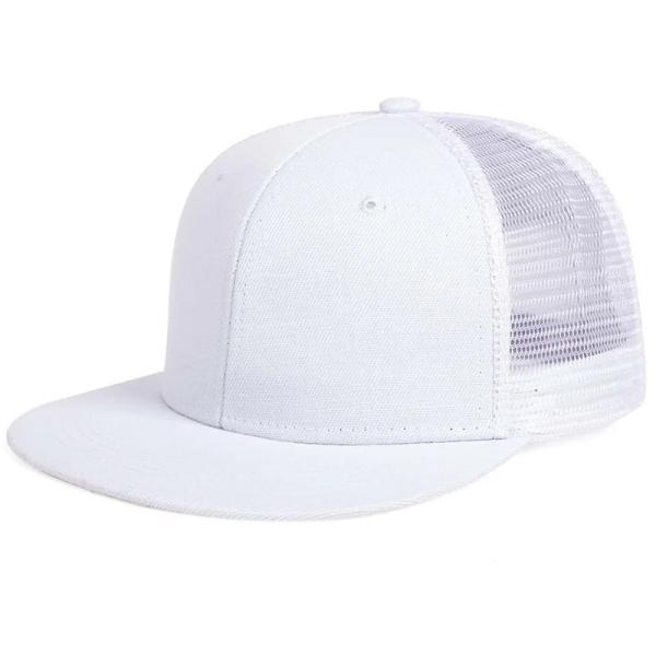 Blank Plain 6 Panel Trucker Cap Custom Flat Mesh Trucker Hat