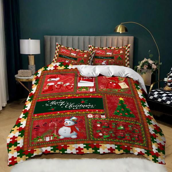 40 Ткань подсчитать Рождественский декор Покрытие одеяла Счастливый подарок Санта 3D цифровой печать Красный комнатный спальный комплект