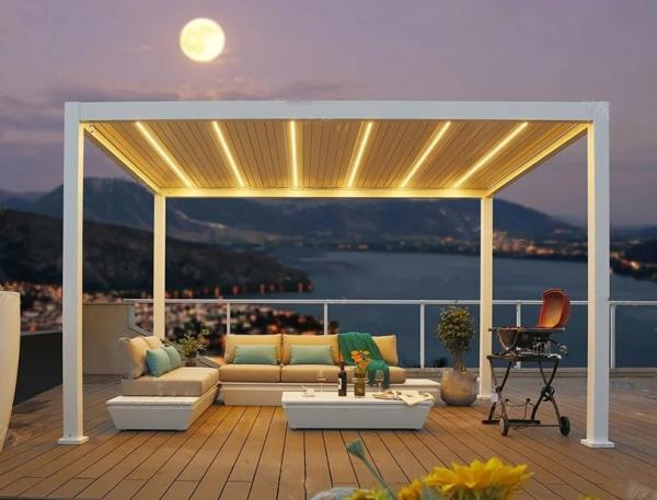 Luxury outdoor shutters awning Terrace awning waterproof electric