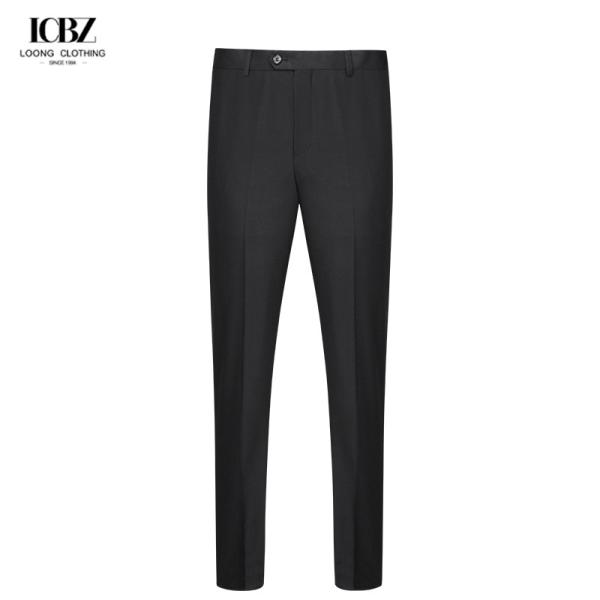 Pantalhões feitos sob medida de tecido misturado de lã italiana de trabalho masculino para um visual polido