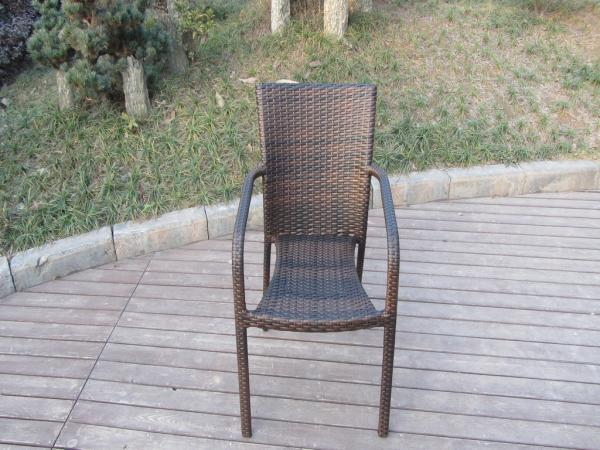 Dark Brown Rattan Garden Dining Sets With Table And 8pcs Arms Chair