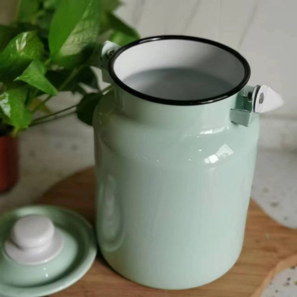 Enamel Carbon Steel Milk Can Compatible With General On Gas Induction Cooker