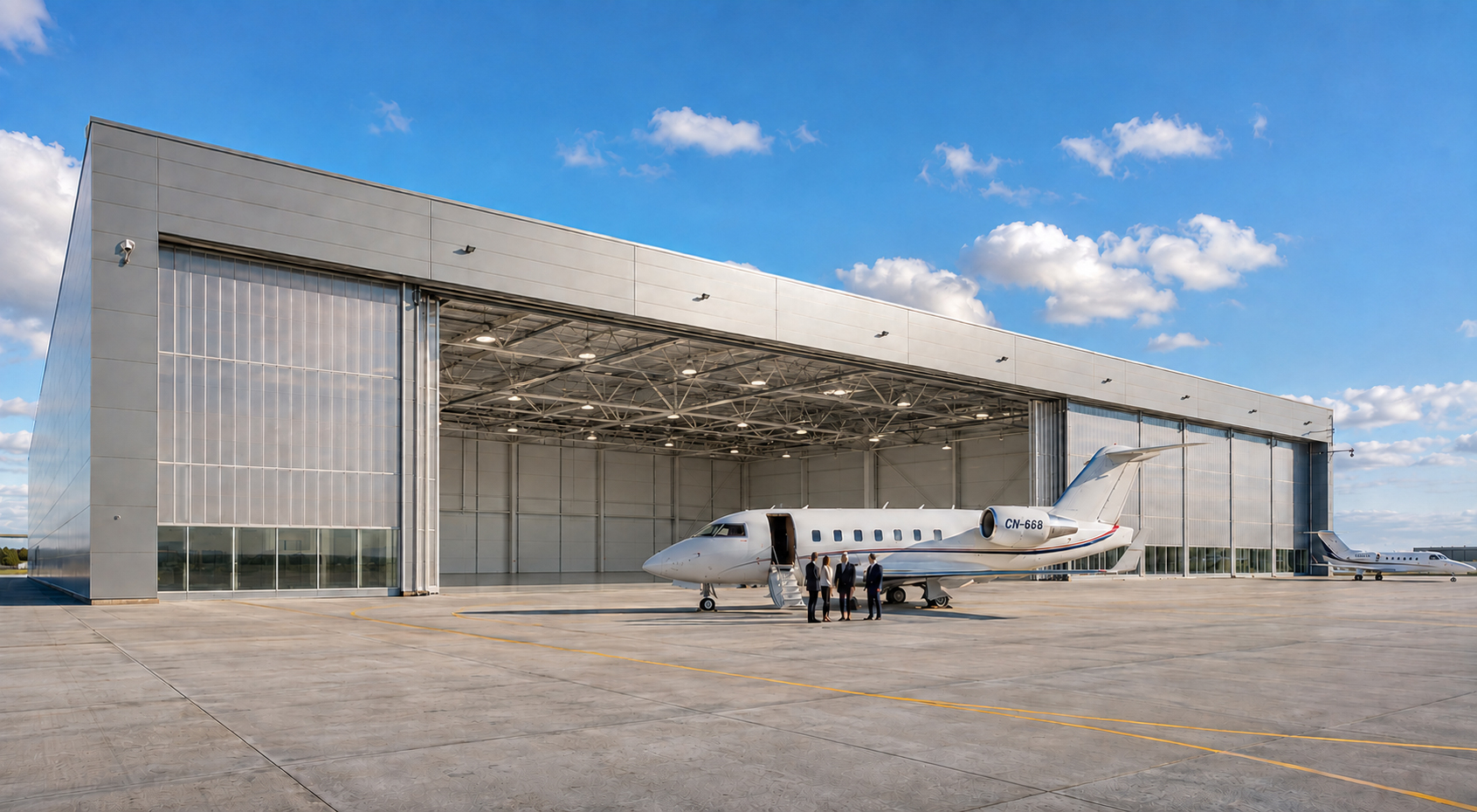 Customized Steel Structure Expandable Modular Prefab Metal Airplane Hangar Warehouse