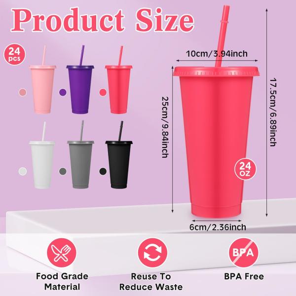 22 oz de tumblers de pastel mate de pared doble aislada de acrílico con tapas y pajitas fácil de limpiar perfecto para creaciones personalizadas