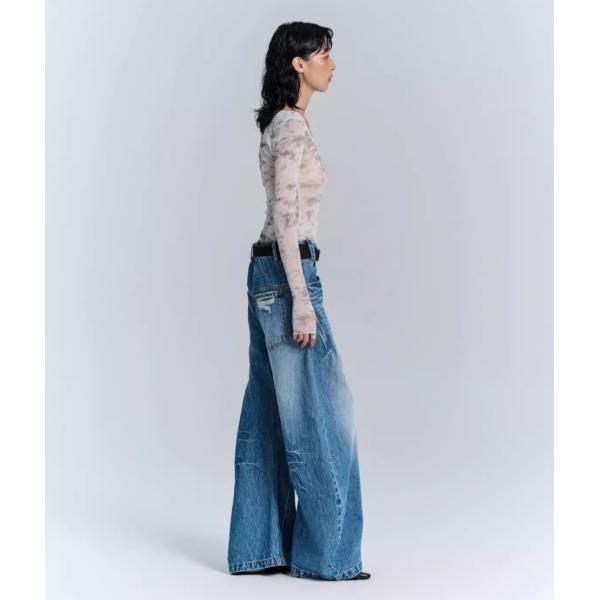Denim Fabric Deconstructed Wide Leg Jeans for Men and Women in Plus Size Streetwear