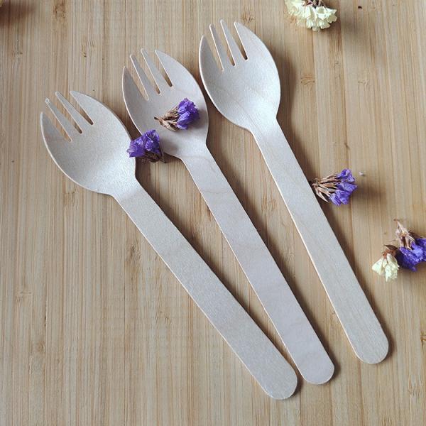 Wooden Fork for Eco-friendly Disposable Ice Cream Cake Straight Style and Convenient