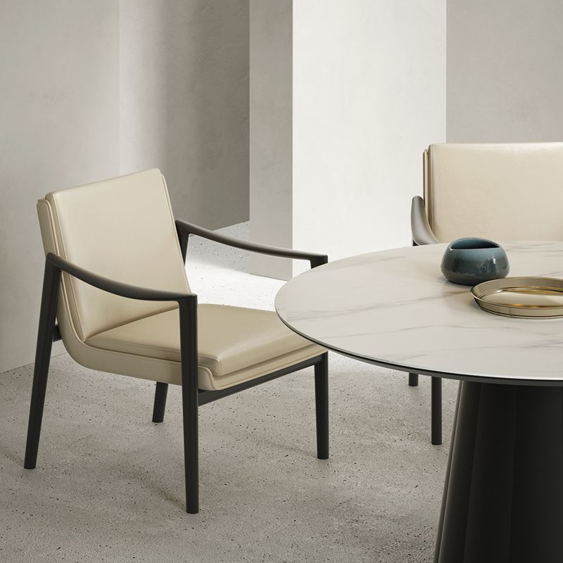 Multi Purpose Solid Wood Lounge Chair Leather Upholstery For Hotel