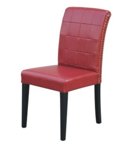 Beech wood red leather/pu  upholstery leisure chair/wooden dining chair/desk chair