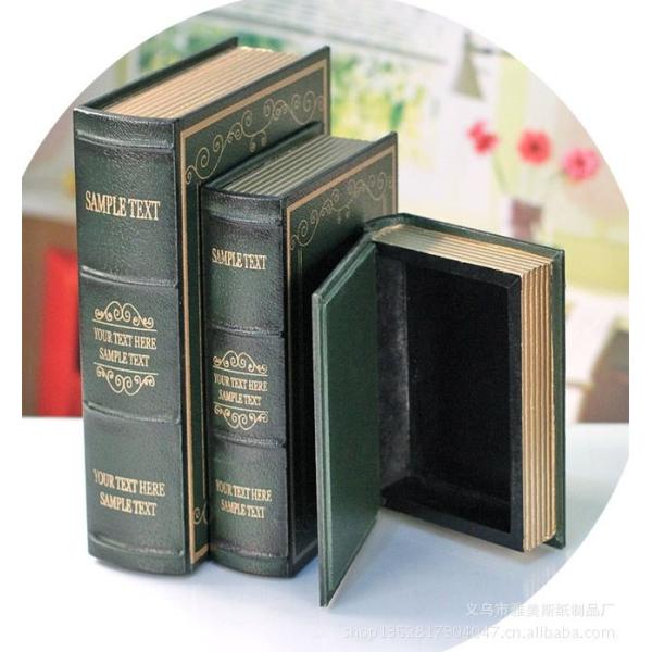 Square False Book Shaped Storage Box Gift Corrugated Cardboard ODM