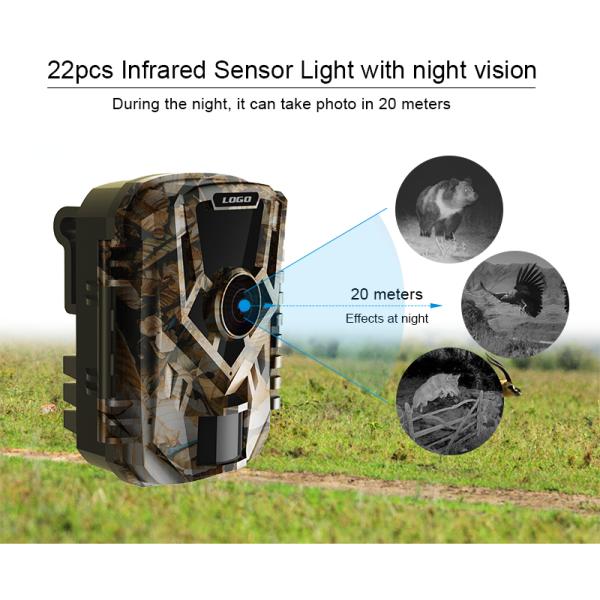 Portable 20m Night Vision Trail Camera 2 Inch Screen HD 1080p Wildlife Motion Camera