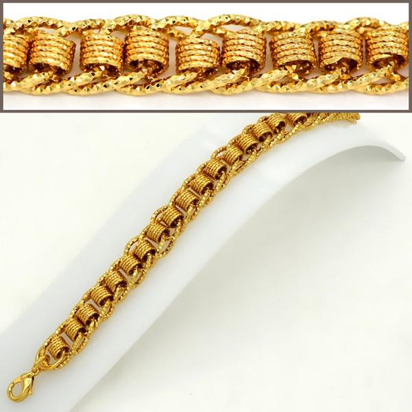 Big size thick chain Trendy jewelry Men & Womans bracelet Bangle 18K Real Gold Plated Lin