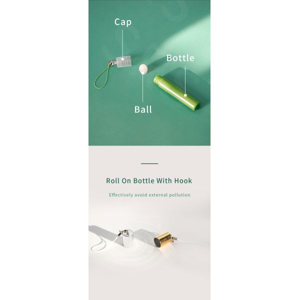 Wholesale 5ml Plastic Bottle Roller With Hook Portable Keychain Perfume Empty Bottle